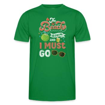 Holiday, Waves, Breeze, Nature - Men's Functional T-Shirt - kelly green - Front - AI Model Male 178 dark (178cm)