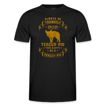 Teacup Piggy Züchter Hausschwein - Männer Funktions-T-Shirt - Schwarz - Vorne - AI Model Male 178 dark (178cm)