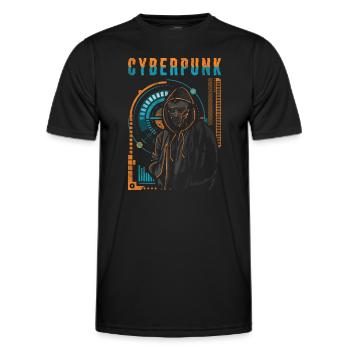 Cyborg Steampunk Tech - T-shirt sport Homme - noir - Devant - AI Model Male 178 dark (178cm)