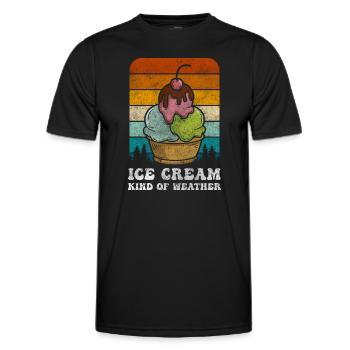 Softeis Kugel Waffeleis - Männer Funktions-T-Shirt - Schwarz - Vorne - AI Model Male 178 dark (178cm)