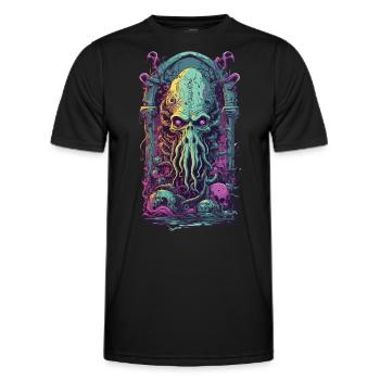 Monstre occulte démone tentacules design gothique - T-shirt sport Homme - noir - Devant - AI Model Male 178 dark (178cm)