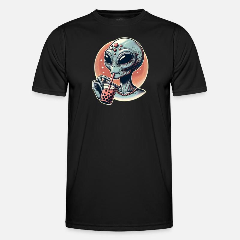 Alien Bubble Tea - Männer Funktions-T-Shirt - Schwarz