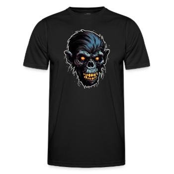 Zombie Affe Halloween Tier Bestie Lebewesen - Männer Funktions-T-Shirt - Schwarz - Vorne - AI Model Male 178 dark (178cm)