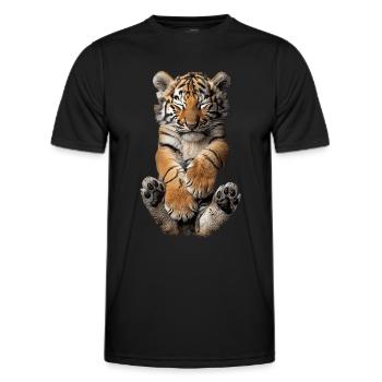 Tiger - Männer Funktions-T-Shirt - Schwarz - Vorne - AI Model Male 178 dark (178cm)