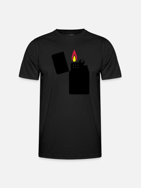 feuerzeug_02 - Männer Funktions-T-Shirt - Schwarz