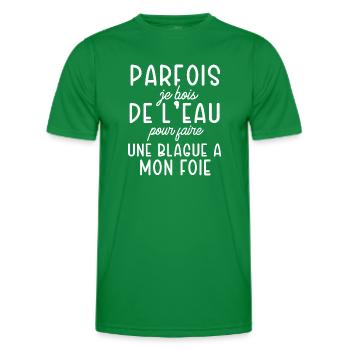 je bois de l'eau cadeau homme humour beauf - T-shirt sport Homme - vert - Devant - AI Model Male 178 dark (178cm)