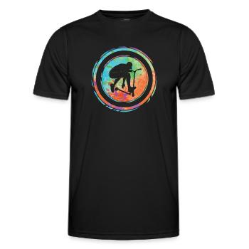 Stunt Scooter Scooter Stunt Scooter Pedal Scooter - Men's Functional T-Shirt - black - Front - AI Model Male 178 dark (178cm)