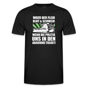 Demo Shirt mit Mähdrescher für Landwirte - Männer Funktions-T-Shirt - Schwarz - Vorne - AI Model Male 178 dark (178cm)