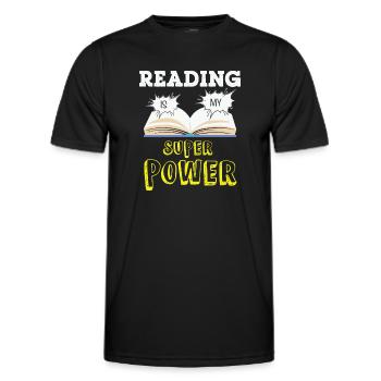 Mon livre sent mieux que votre tablette - T-shirt sport Homme - noir - Devant - AI Model Male 178 dark (178cm)