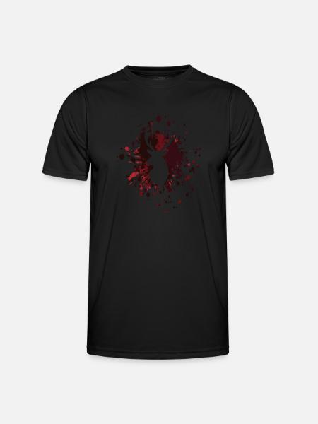 Deer Head Color Splash - Männer Funktions-T-Shirt - Schwarz