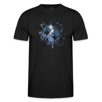 Éclaboussure de couleur d'empreinte de canard - T-shirt sport Homme - noir - Devant - AI Model Male 178 dark (178cm)