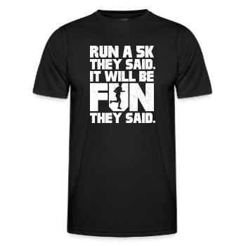 Courez un 5 km qu’ils ont dit | Ce sera amusant - T-shirt sport Homme - noir - Devant - AI Model Male 178 dark (178cm)