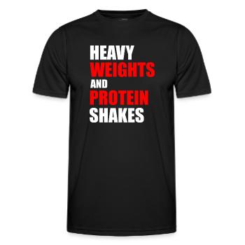 Poids lourds et shakes protéinés - T-shirt sport Homme - noir - Devant - AI Model Male 178 dark (178cm)