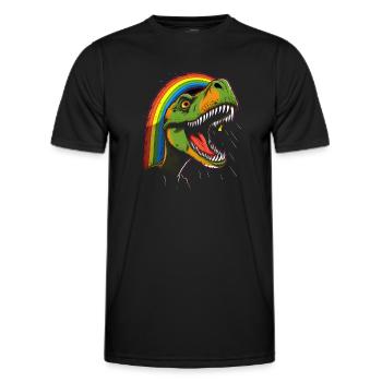 Regenbogen Tyrannosaurus - Männer Funktions-T-Shirt - Schwarz - Vorne - AI Model Male 178 dark (178cm)
