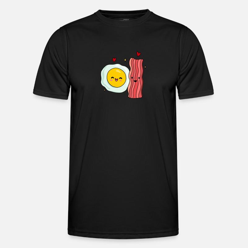 Egg Fried Egg Bacon Couple - Men's Functional T-Shirt - black