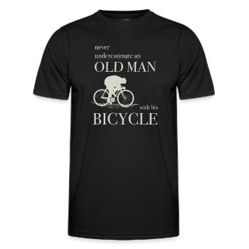 never underestimate an old man - Men's Functional T-Shirt - black - Front - AI Model Male 178 dark (178cm)