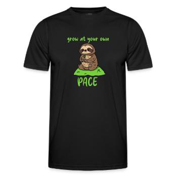 Grow at your own pace - Men's Functional T-Shirt - black - Front - AI Model Male 178 dark (178cm)