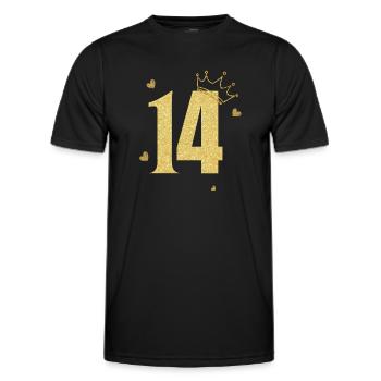 14th Anniversary Golden Crown - Men's Functional T-Shirt - black - Front - AI Model Male 178 dark (178cm)