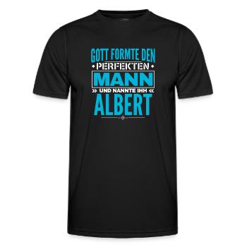Albert Name Design - Männer Funktions-T-Shirt - Schwarz - Vorne - AI Model Male 178 dark (178cm)