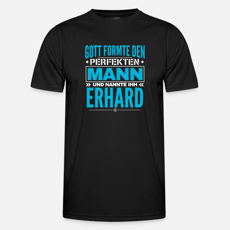 Erhard Name Design - Männer Funktions-T-Shirt - Schwarz