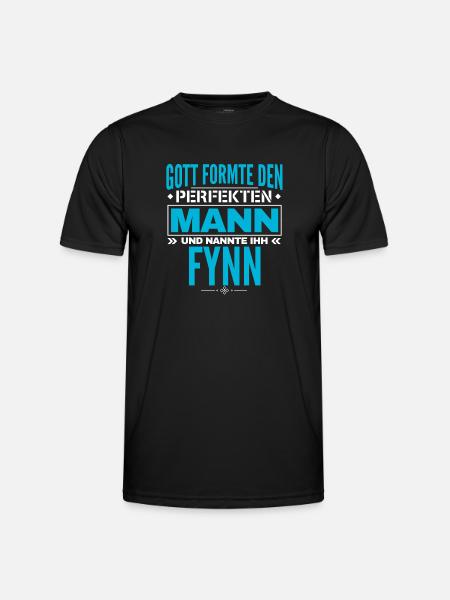 Fynn Name Design - Männer Funktions-T-Shirt - Schwarz