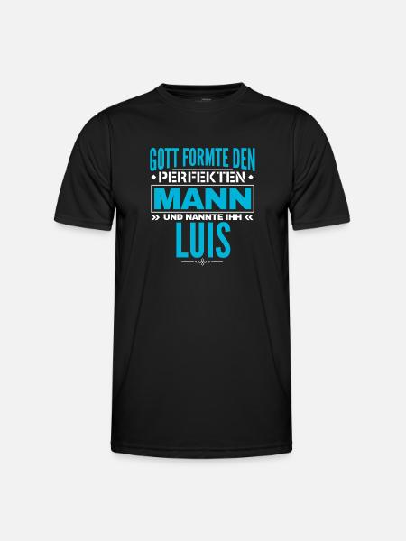 Luis Name Design - Männer Funktions-T-Shirt - Schwarz