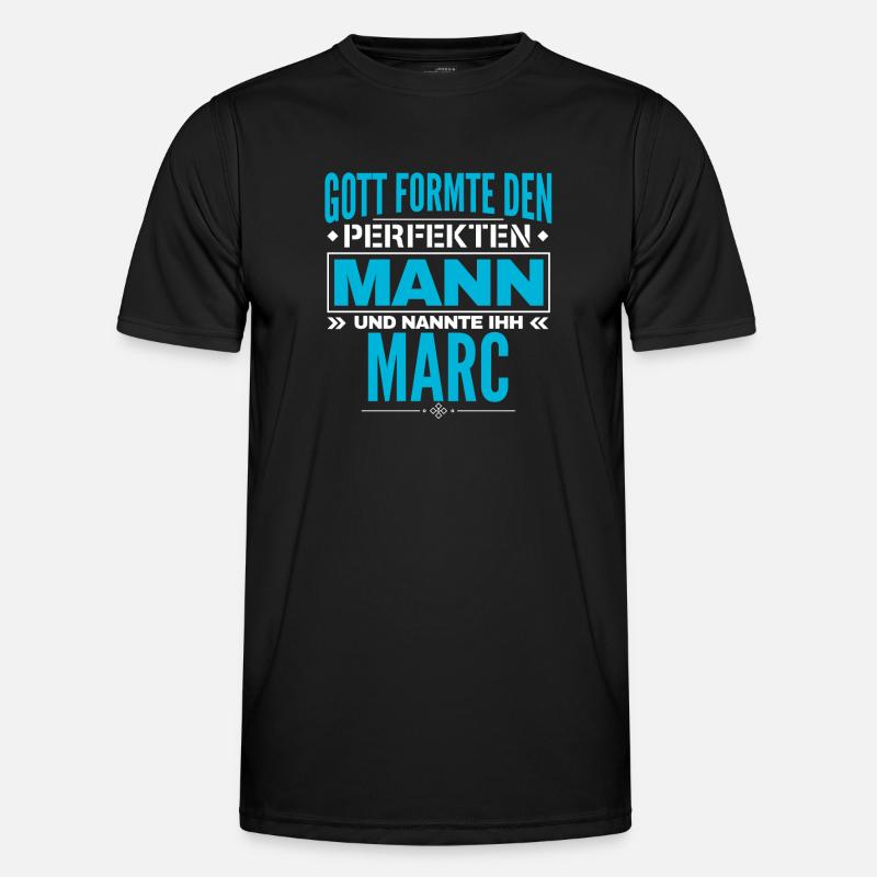 Marc Name Design Männer Funktions-T-Shirt