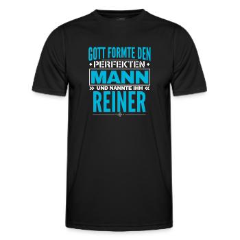 Reiner Name Design - Männer Funktions-T-Shirt - Schwarz - Vorne - AI Model Male 178 dark (178cm)