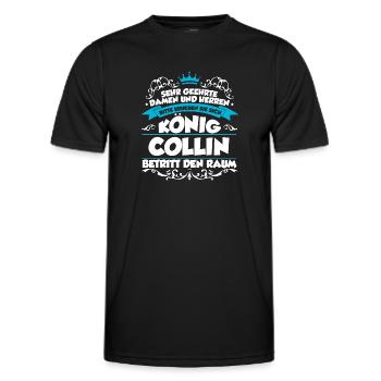 Collin Name Design - Männer Funktions-T-Shirt - Schwarz - Vorne - AI Model Male 178 dark (178cm)