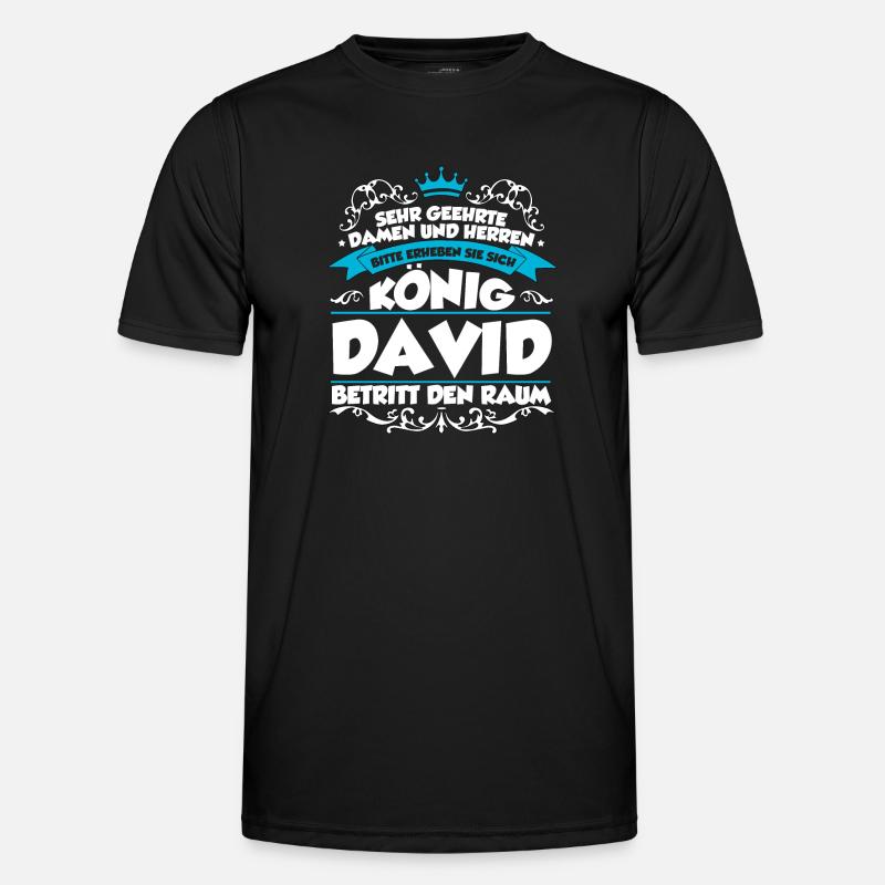 David Name Design - Männer Funktions-T-Shirt - Schwarz