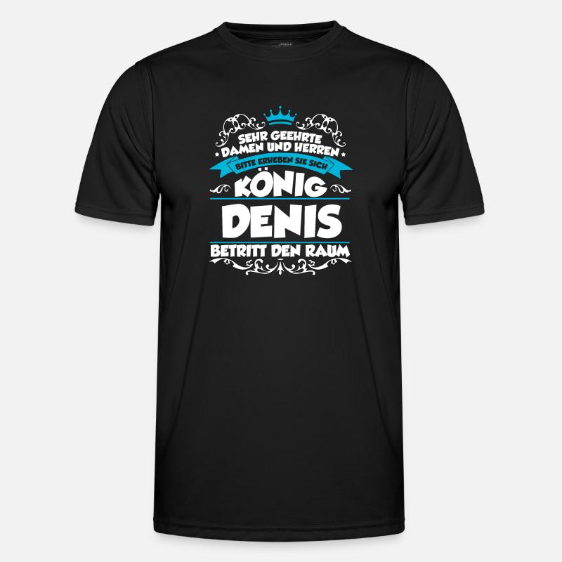 Denis Name Design - Männer Funktions-T-Shirt - Schwarz