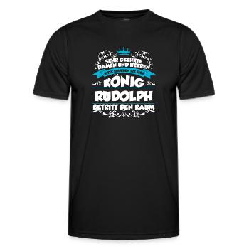Rudolph Name Design - Männer Funktions-T-Shirt - Schwarz - Vorne - AI Model Male 178 dark (178cm)