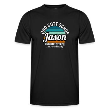 Jason - Männer Funktions-T-Shirt - Schwarz - Vorne - AI Model Male 178 dark (178cm)
