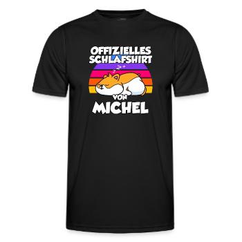 Offizielles Schlafshirt Von Michel - Männer Funktions-T-Shirt - Schwarz - Vorne - AI Model Male 178 dark (178cm)