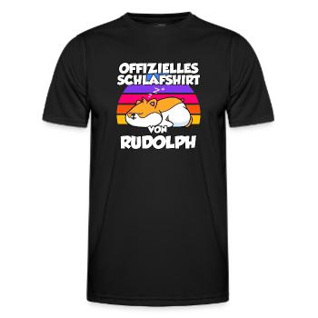 Offizielles Schlafshirt Von Rudolph - Männer Funktions-T-Shirt - Schwarz - Vorne - AI Model Male 178 dark (178cm)