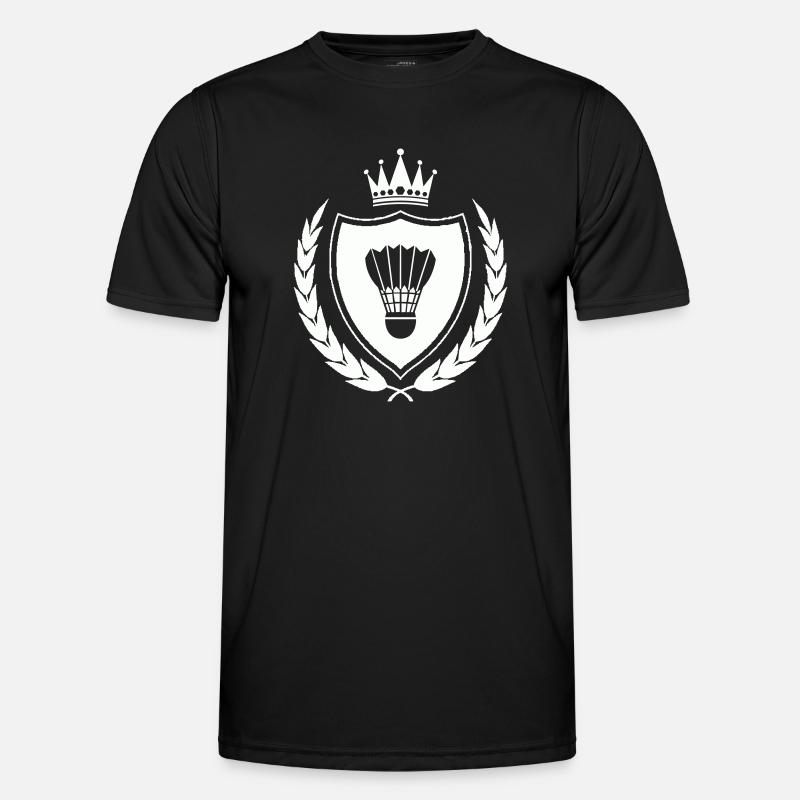 wappen badminton - Männer Funktions-T-Shirt - Schwarz