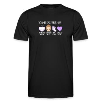Vorhersage 2023 Werdender Papa Werdende Mama - Männer Funktions-T-Shirt - Schwarz - Vorne - AI Model Male 178 dark (178cm)