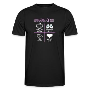 Vorhersage 2023 Werdender Papa Werdende Mama - Männer Funktions-T-Shirt - Schwarz - Vorne - AI Model Male 178 dark (178cm)