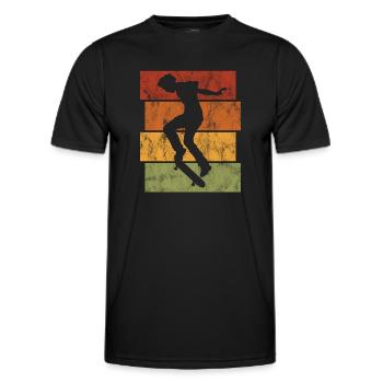 Skateboarder Skateboard Skater Skate Skateing - T-shirt sport Homme - noir - Devant - AI Model Male 178 dark (178cm)