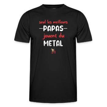 Seul les meilleurs papas jouent du metal t-shirt - T-shirt sport Homme - noir - Devant - AI Model Male 178 dark (178cm)