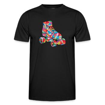Roller Skate Girls Roller Skating Kids Roller Skates - Men's Functional T-Shirt - black - Front - AI Model Male 178 dark (178cm)