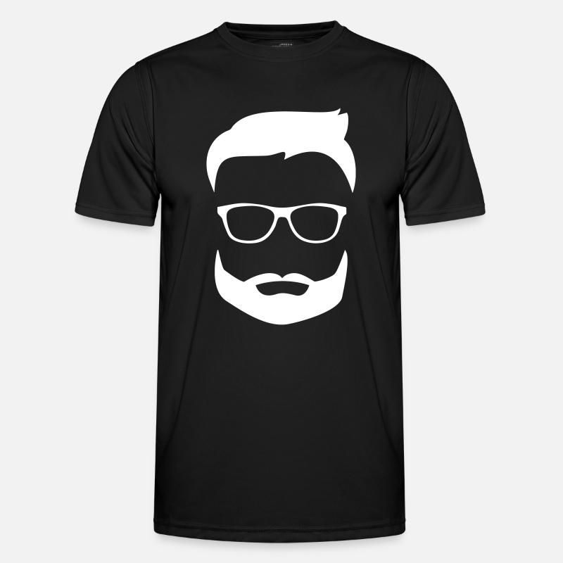 Beard glasses - Männer Funktions-T-Shirt - Schwarz
