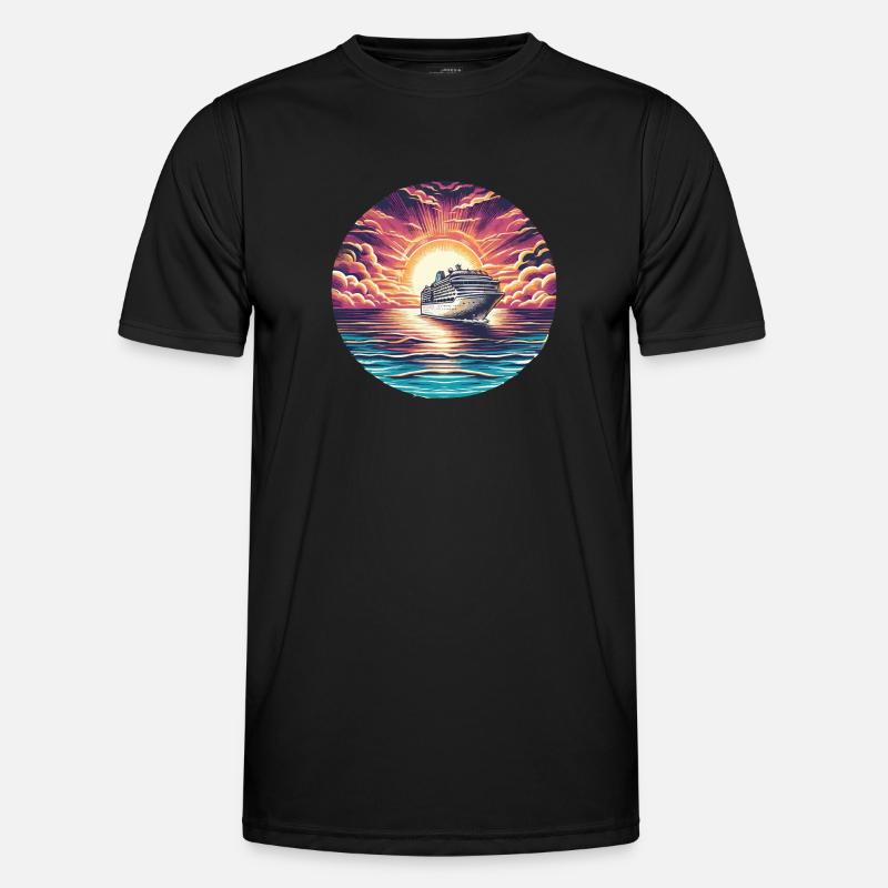Croisière vers le coucher du soleil T-shirt sport Homme