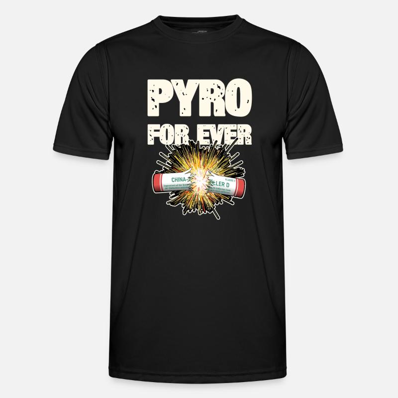 Pyro For Ever Firecracker - Männer Funktions-T-Shirt - Schwarz