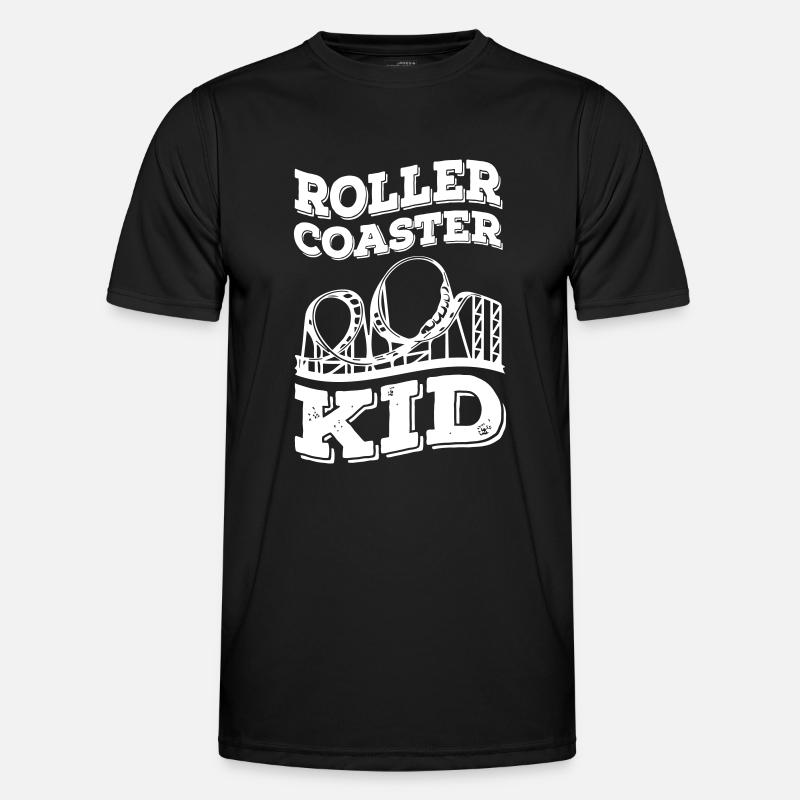 Roller Coaster Kids - Männer Funktions-T-Shirt - Schwarz