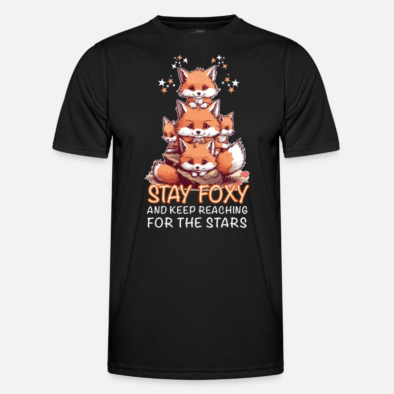 Cute Foxes Stay Foxy - Men's Functional T-Shirt - black