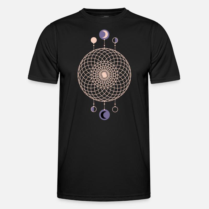 Moon Phases Geometric Pattern - Men's Functional T-Shirt - black