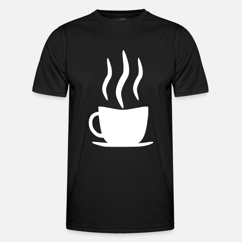 Kaffeetasse weiss - Männer Funktions-T-Shirt - Schwarz