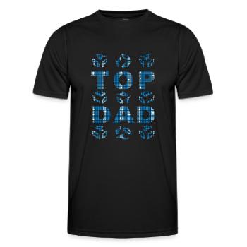 TOP DAD blue-white - Männer Funktions-T-Shirt - Schwarz - Vorne - AI Model Male 178 dark (178cm)