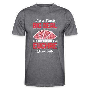 Euchre Community - Jeu de cartes Euchre Design - T-shirt sport Homme - mélange sombre  - Devant - AI Model Male 178 dark (178cm)
